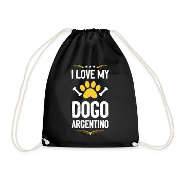 I love my Dogo Argentino - Drawstring Bag - black - Front