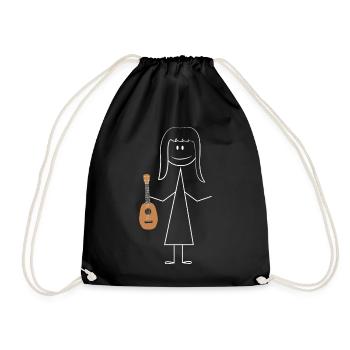 Ukulélé hawaïen ukulélé Ukulélé Girl - Sac de sport léger - noir - Devant