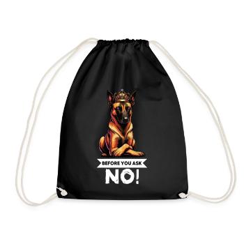 Avant de demander au chien berger belge Malinois - Sac de sport léger - noir - Devant