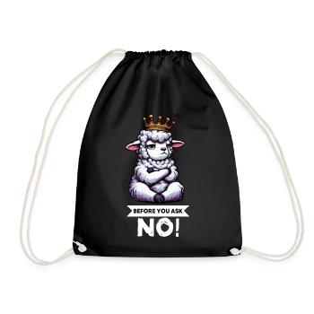Before You Ask Sheep Sheep Shepherd Sheep Holder - Drawstring Bag - black - Front