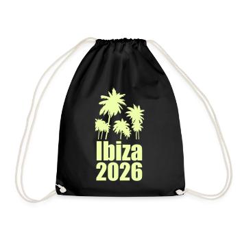 Ibiza 2026 Palmenparadies - Turnbeutel - Schwarz - Vorne