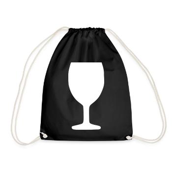 Wine Wine Glass Red Wine - Drawstring Bag - black - Front