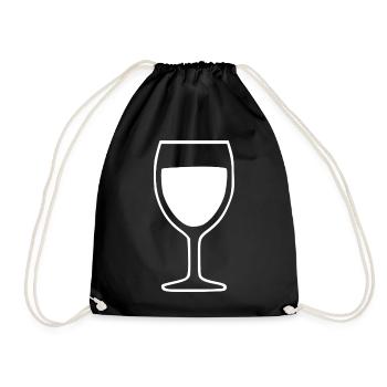 Wine Wine Glass Red Wine - Drawstring Bag - black - Front