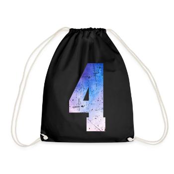 numéro 4 – Cadeau anniversaire 4 ans - Sac de sport léger - noir - Devant