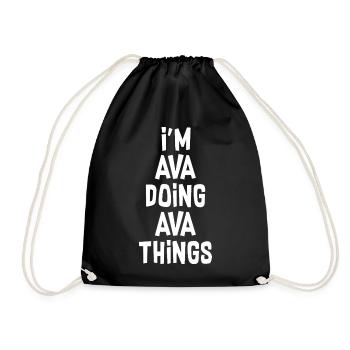 Ava Doing Ava Things - Drawstring Bag - black - Front