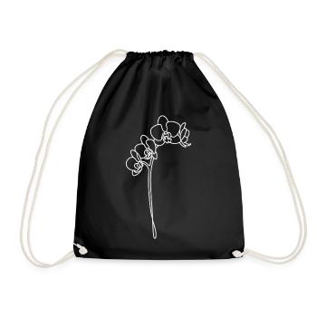 Lignes d’orchidées en blanc - Sac de sport léger - noir - Devant