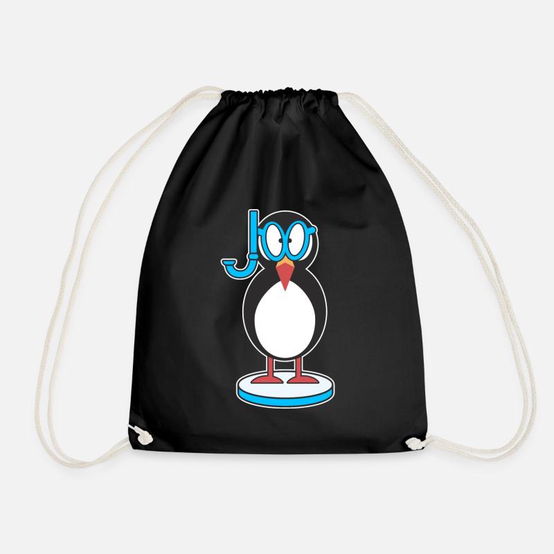 Puffin Puffin Puffin Snorkel - Drawstring Bag - black