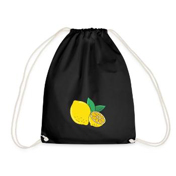 Lemon Time - lemon - Drawstring Bag - black - Front
