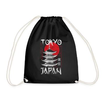 Tokio Kunst Samurai Tokyo - Turnbeutel - Schwarz - Vorne