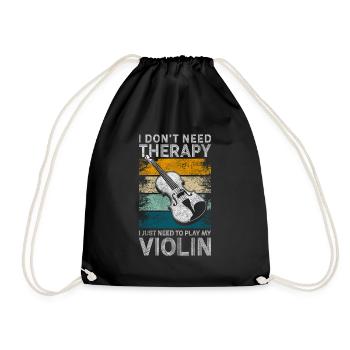 Violinenspieler Streichinstrument Musikunterricht - Turnbeutel - Schwarz - Vorne