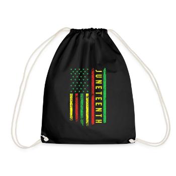 Juneteenth In A Flag For Black History African - Turnbeutel - Schwarz - Vorne