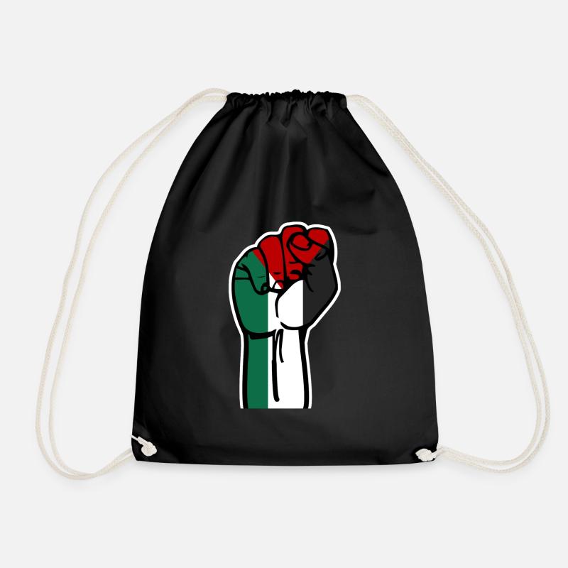 Free Palestine revolution - Drawstring Bag - black
