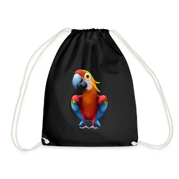 Macaw - Drawstring Bag - black - Front