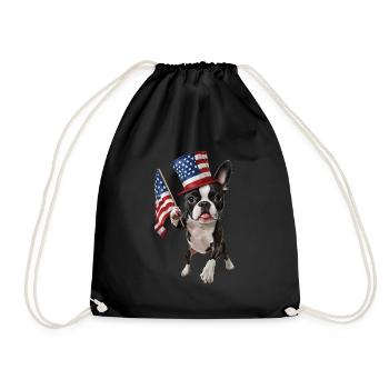 Boston Terrier - Turnbeutel - Schwarz - Vorne
