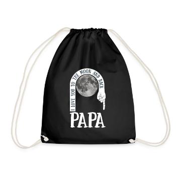 Papa I Love You To The Moon And Back - Turnbeutel - Schwarz - Vorne