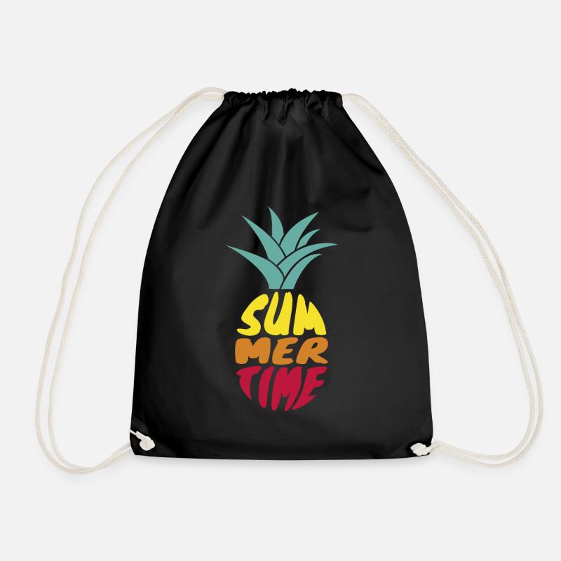 Summer Time - Drawstring Bag - black