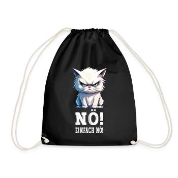 Nope Just Nope No No Cat Cat Funny Saying - Drawstring Bag - black - Front