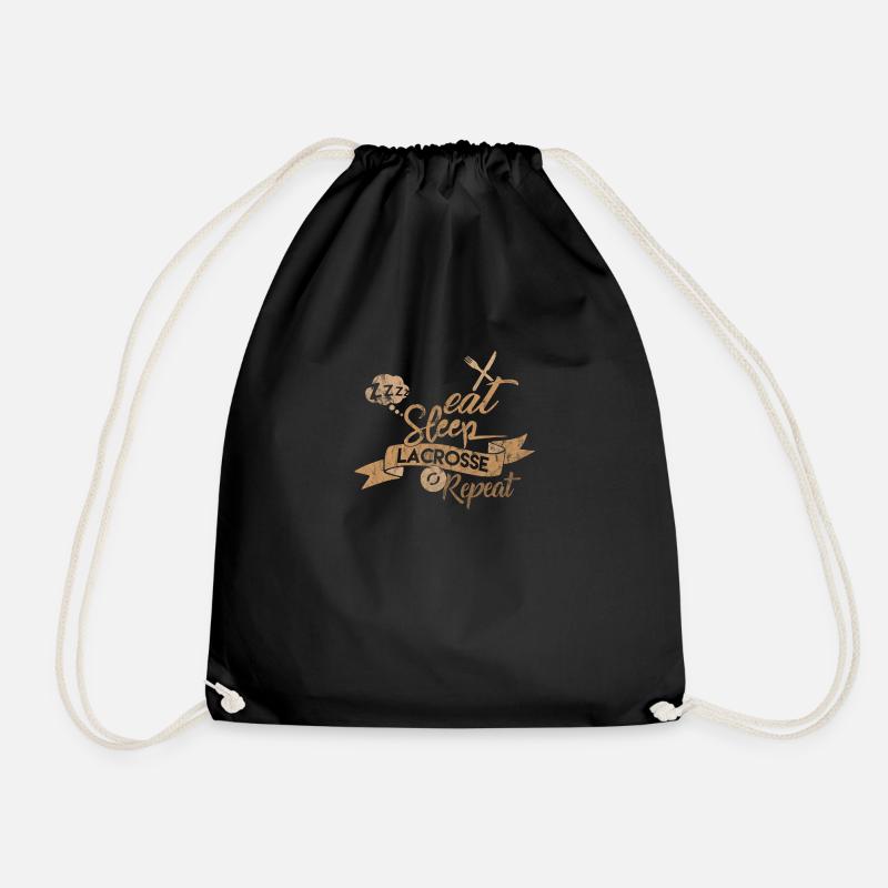 EAT SLEEP LACROSSE REPEAT - Turnbeutel - Schwarz