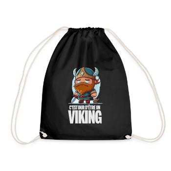 C'est dur d'être un viking humour dessin rigolo - Sac de sport léger - noir - Devant