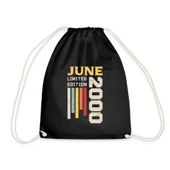 June 2000 - Birthday gift June 2000 June - Drawstring Bag - black - Front