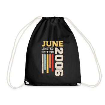 June 2006 - Birthday gift June 2006 June - Drawstring Bag - black - Front