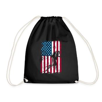 Diver USA flag Scubadiving - Turnbeutel - Schwarz - Vorne