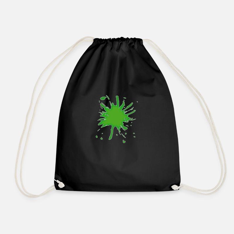 Splash de couleur verte 3D - Sac de sport léger - noir
