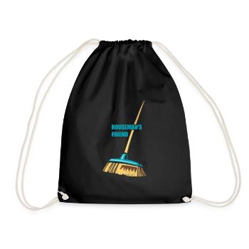 broom housemans friend | Broom - Drawstring Bag - black - Front