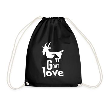 Chèvre, chèvre « chèvre amour » barbiche - Sac de sport léger - noir - Devant