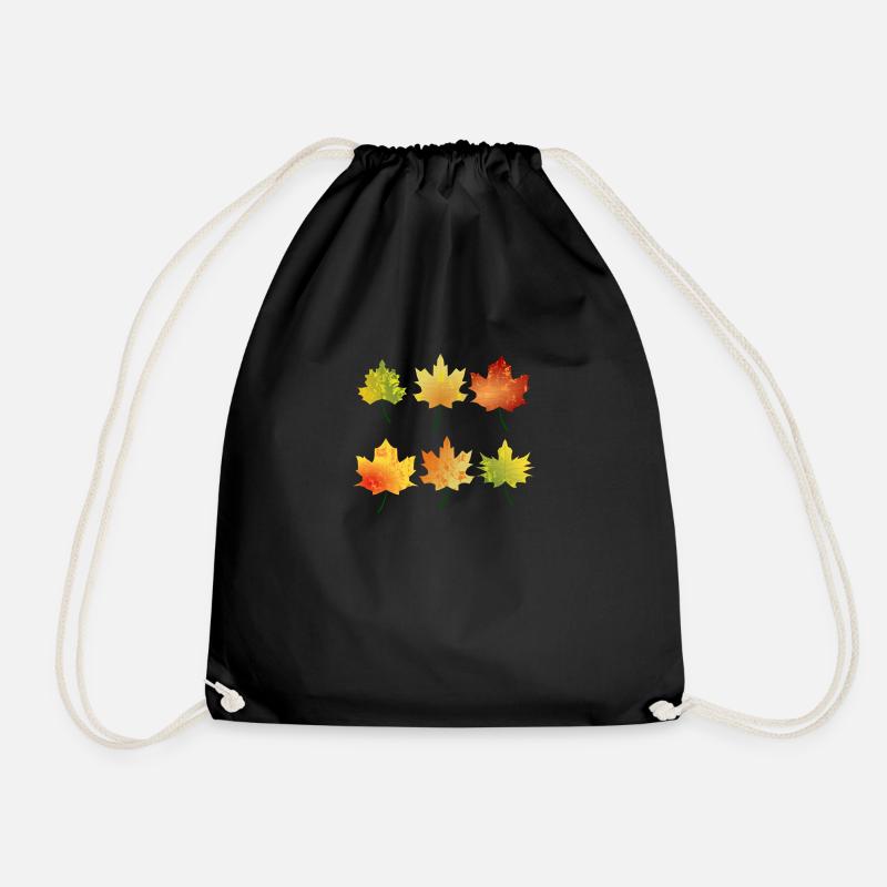 Autumn leaves - Drawstring Bag - black
