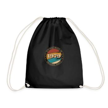 Vintage Birthday 1979 - Drawstring Bag - black - Front