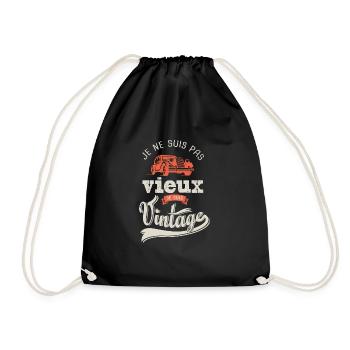 anniversaire voiture ancienne pas vieux vintage - Sac de sport léger - noir - Devant