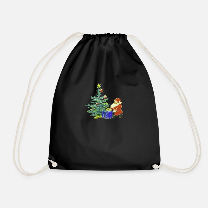 Santa Claus - Drawstring Bag - black