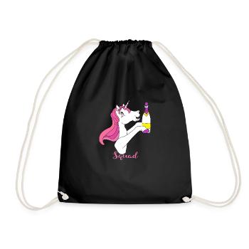 Licorne mariée groupe sekt Célébrer Doux Rose Cheval - Sac de sport léger - noir - Devant