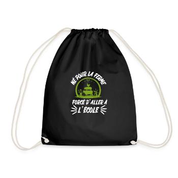 né pour la ferme - Sac de sport léger - noir - Devant