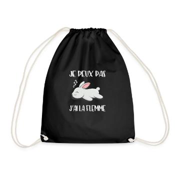 Je Peux Pas J'ai La Flemme - Lapin - Sac de sport léger - noir - Devant