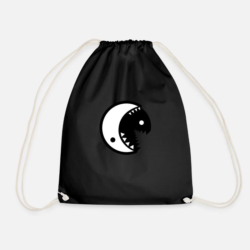 Alternative yin yang - Drawstring Bag - black
