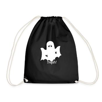 Gruseliges Halloween Kostüm Shirt Geist Buuh - Turnbeutel - Schwarz - Vorne