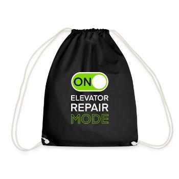 elevator elevator mechanic repair gift - Drawstring Bag - black - Front