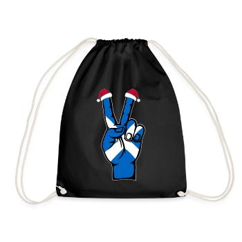 Schottland Flagge Weihnachten Peace Symbol - Turnbeutel - Schwarz - Vorne