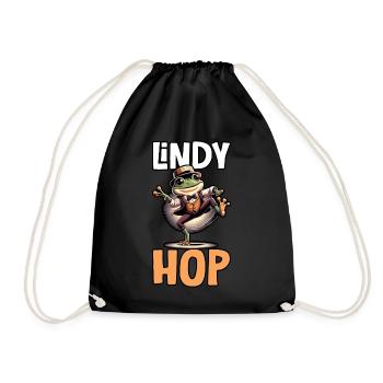 Lindy Hop Dancer Swinging Dancing Swing Dance - Drawstring Bag - black - Front
