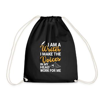 I'm A Writer Quote Funny Author Novelist Writing - Drawstring Bag - black - Front