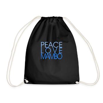 Peace Love Mambo - blue - Salsa Danceshirt - Turnbeutel - Schwarz - Vorne