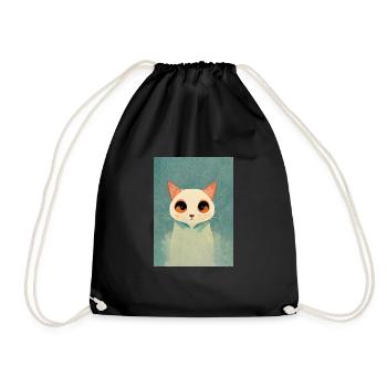 Cute Cat draw - Sac de sport léger - noir - Devant
