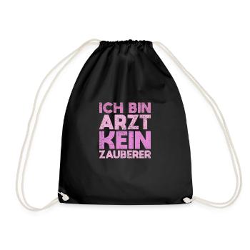 Ich Bin Arzt, Kein Zauberer - Turnbeutel - Schwarz - Vorne