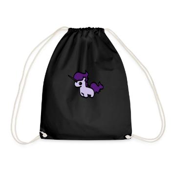 sweet purple unicorn - Drawstring Bag - black - Front
