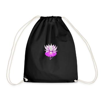 Lotus crown chakra - Drawstring Bag - black - Front