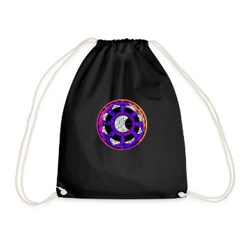 Moon Mandala 5 rose violet orange - Sac de sport léger - noir - Devant