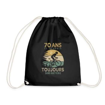 70 ans cadeau vélo 70 anniversaire velo - Sac de sport léger - noir - Devant