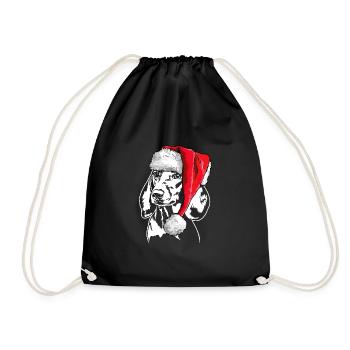 Santa Dachshund Dachshund Christmas Dogs Wilsigns - Drawstring Bag - black - Front